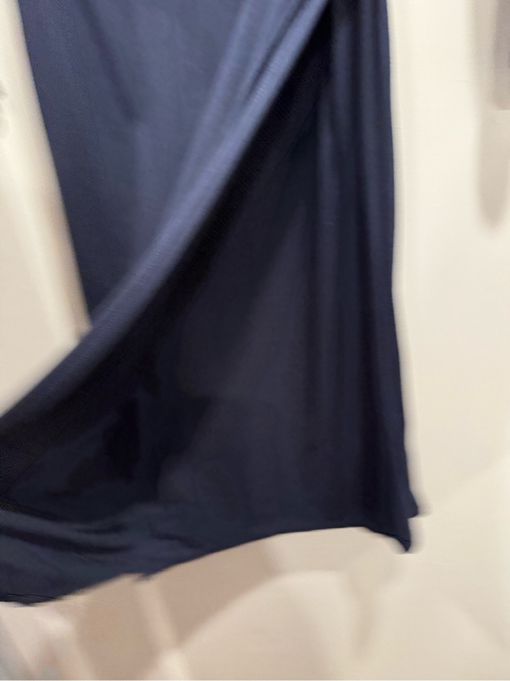 ModCloth Navy Blue Knit On The Town Faux Wrap Midi Dress Large Fall Office Work - Picture 7 of 9